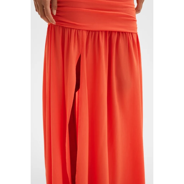 By Malina Loana Maxi Dress in Coral | Maxi Dresses | Coveti