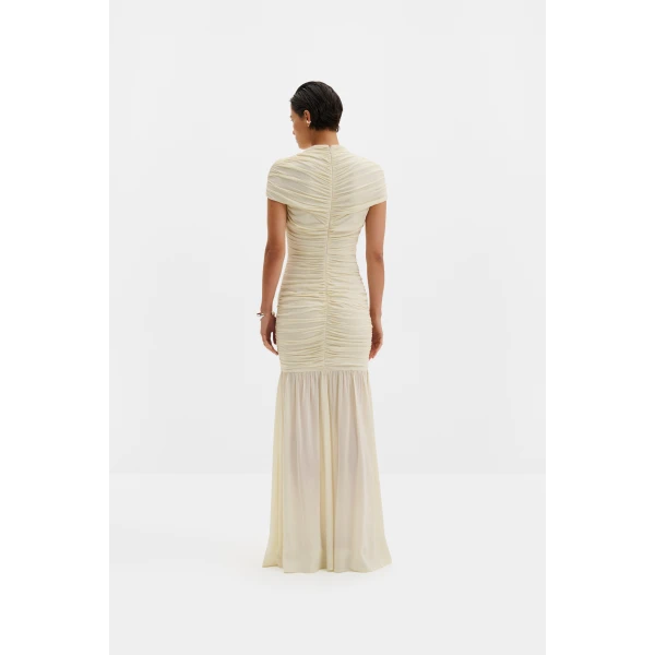 By Malina Loana Maxi Dress in Pearl | Maxi Dresses | Coveti