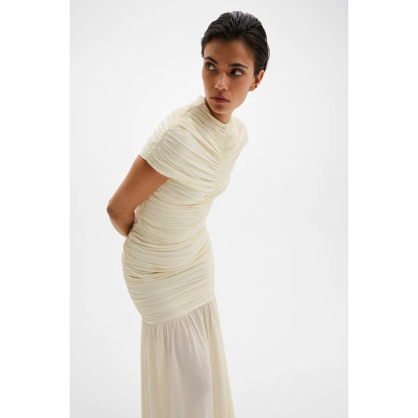 By Malina Loana Maxi Dress in Pearl | Maxi Dresses | Coveti