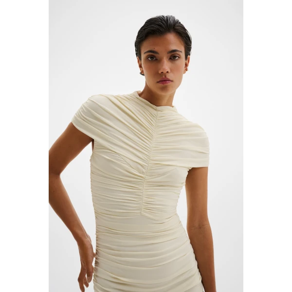 By Malina Loana Maxi Dress in Pearl | Maxi Dresses | Coveti