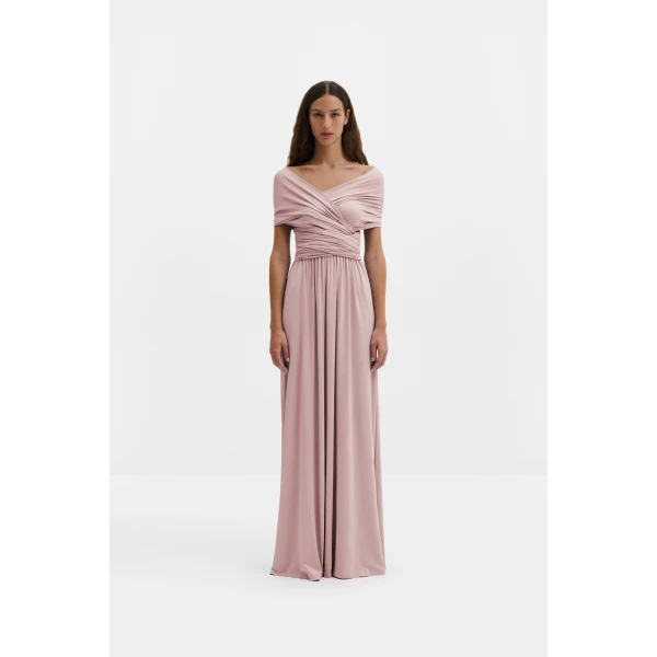 By Malina Lola Maxi Dress in Blush | Maxi Dresses | Coveti