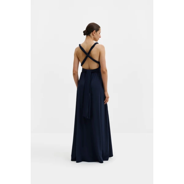 By Malina Lola Maxi Dress in Dark Blue | Maxi Dresses | Coveti