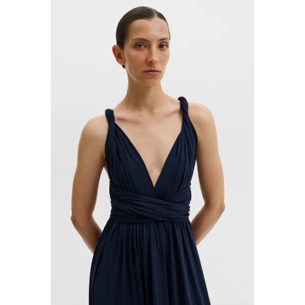 By Malina Lola Maxi Dress in Dark Blue | Maxi Dresses | Coveti
