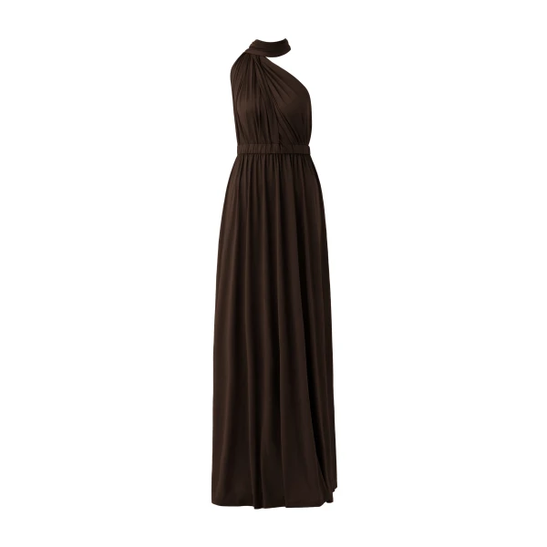 By Malina Lola Maxi Dress in Dark Brown | Maxi Dresses | Coveti