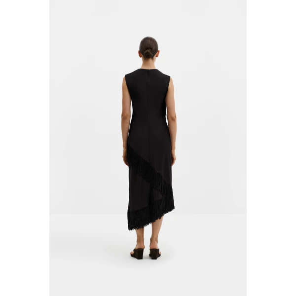 By Malina Lovis Midi Dress in Black | Midi Dresses | Coveti