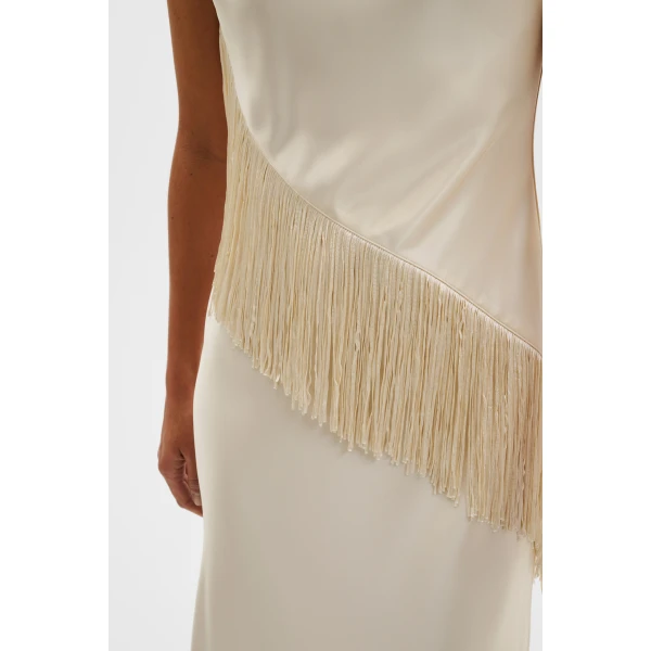 By Malina Lovis Midi Dress in Pearl | Midi Dresses | Coveti