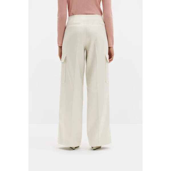 By Malina Madilyn Trousers in Pearl | Wide leg pants | Coveti