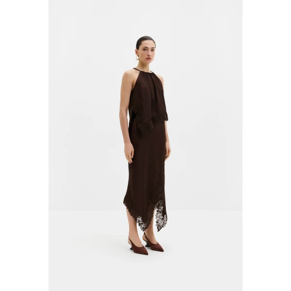 By Malina Madina Top in Dark Brown | Tops | Coveti
