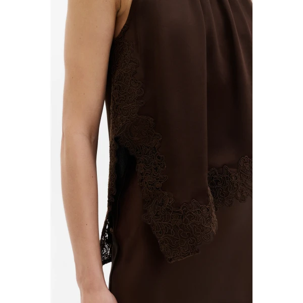 By Malina Madina Top in Dark Brown | Tops | Coveti