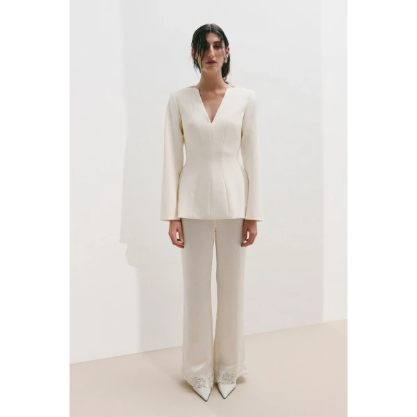 By Malina Marine Trousers in Pearl | Pants | Coveti