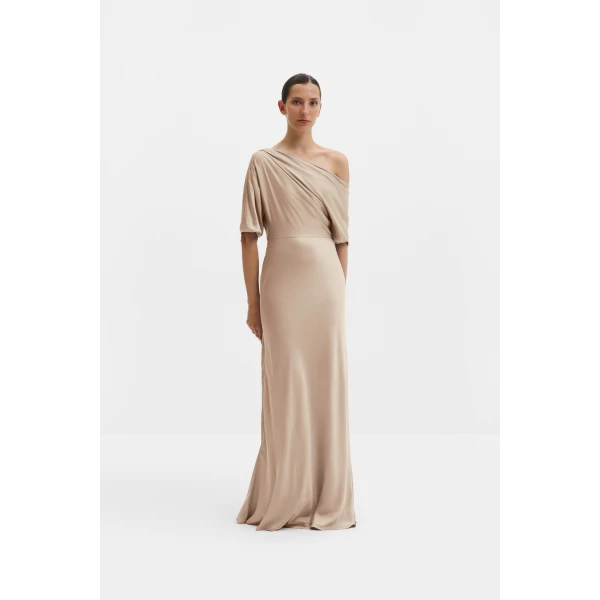 By Malina Marisa Maxi Dress in Champagne | Maxi Dresses | Coveti