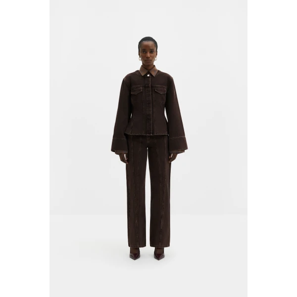 By Malina Meja Shirt in Brown Wash | Shirts | Coveti