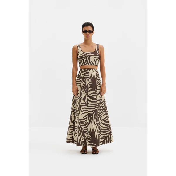 By Malina Meline Midi Skirt in Burnt Leaf | Midi Skirts | Coveti