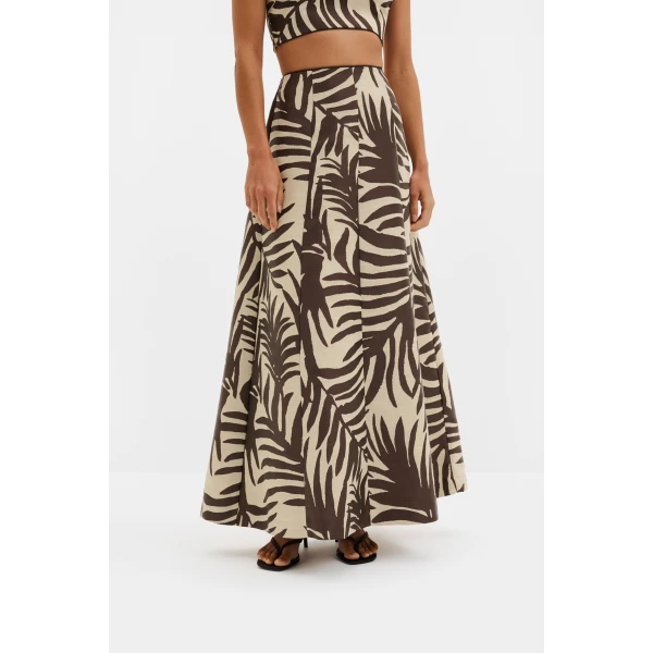By Malina Meline Midi Skirt in Burnt Leaf | Midi Skirts | Coveti
