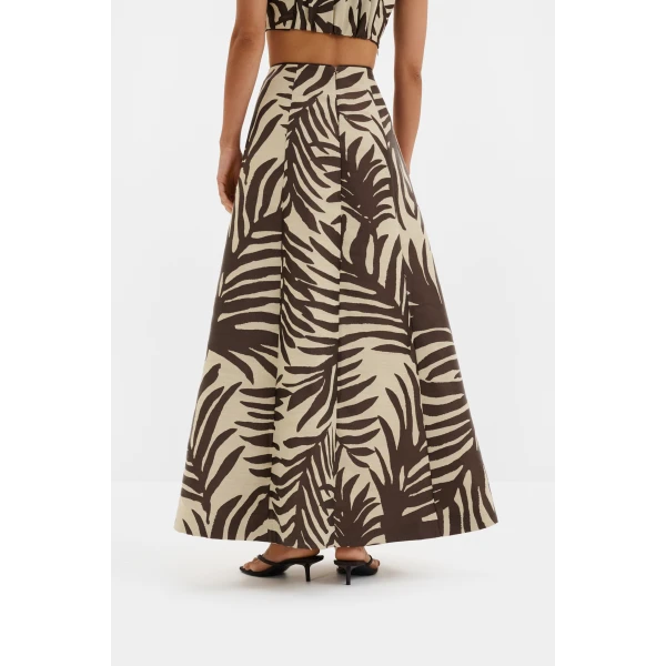 By Malina Meline Midi Skirt in Burnt Leaf | Midi Skirts | Coveti