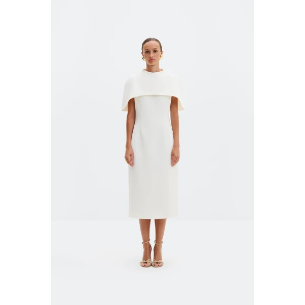 By Malina Milena Midi Dress in Cream | Wedding Dresses | Coveti