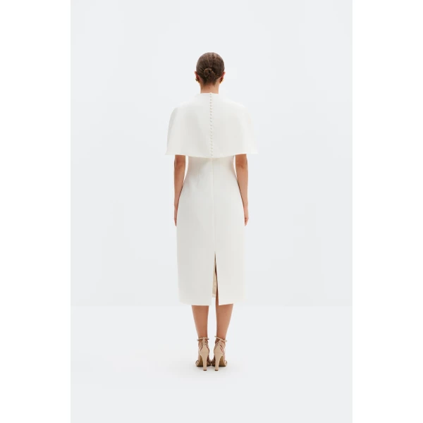 By Malina Milena Midi Dress in Cream | Wedding Dresses | Coveti