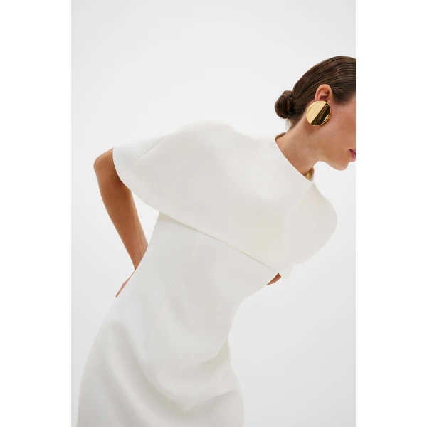 By Malina Milena Midi Dress in Cream | Wedding Dresses | Coveti