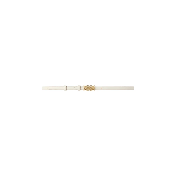 By Malina Mini Monogram Belt in Vanilla | Belts | Coveti