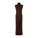 By Malina Minna Maxi Dress in Dark Brown | Maxi Dresses | Coveti