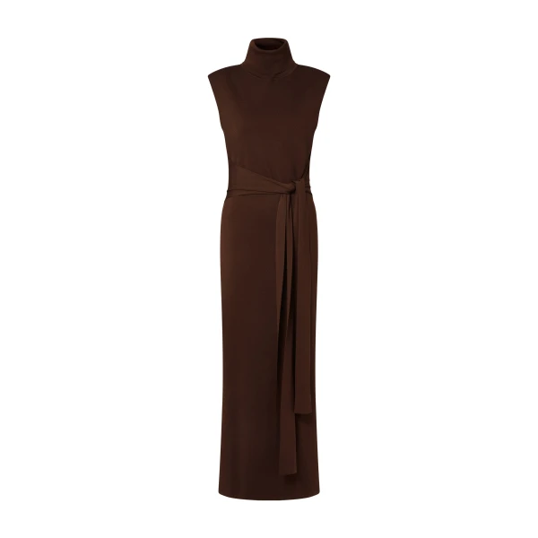 By Malina Minna Maxi Dress in Dark Brown | Maxi Dresses | Coveti