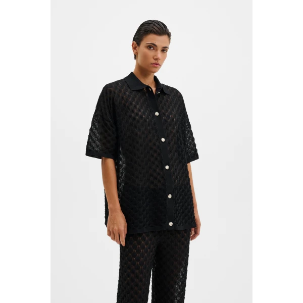By Malina Moa Oversized Shirt in Black | Shirts | Coveti