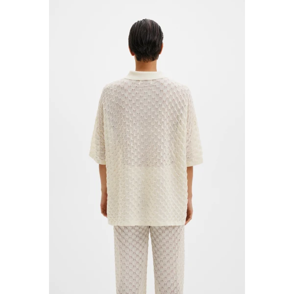 By Malina Moa Oversized Shirt in Cream | Knitwear | Coveti