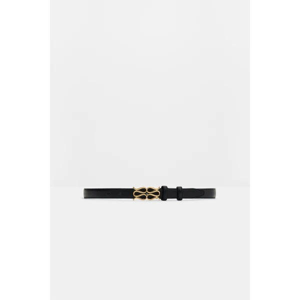 By Malina Monogram Belt in Black | Belts | Coveti