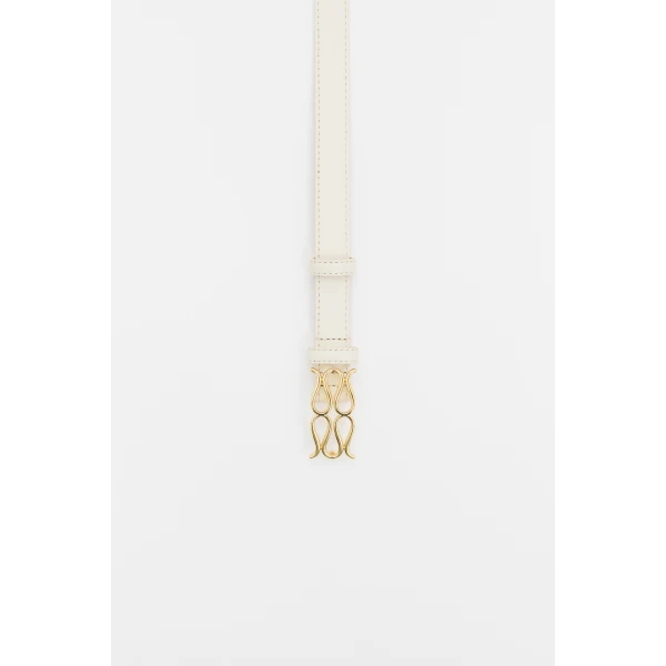 By Malina Monogram Belt in Vanilla | Belts | Coveti