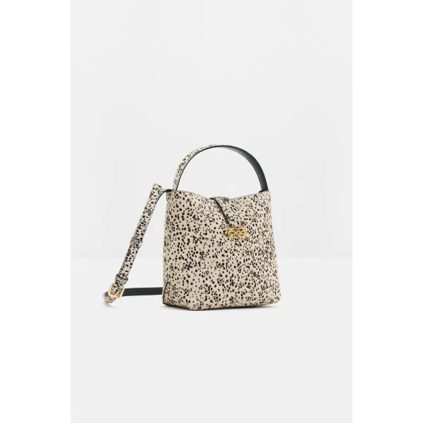 By Malina Monogram Bucket Bag in Shaded Dot | Bucket Bags | Coveti