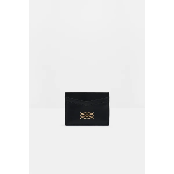 By Malina Monogram Card Holder in Black | Wallets & Purses | Coveti