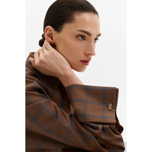 By Malina Monogram Cufflink in Gold Metallic | Jewelry | Coveti