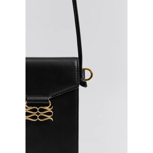 By Malina Monogram Phone Pouch in Black | Phone Cases | Coveti