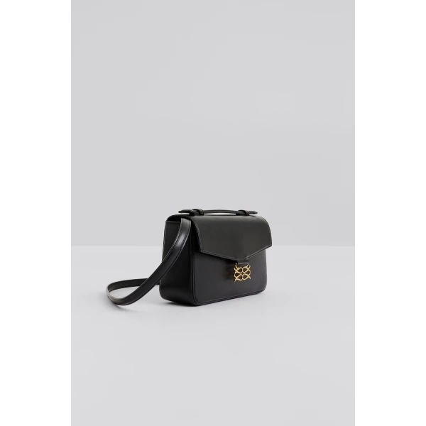 By Malina Monogram Shoulder Bag in Black | Shoulder & Crossbody Bags | Coveti