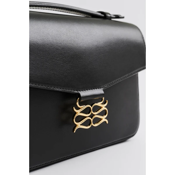 By Malina Monogram Shoulder Bag in Black | Shoulder & Crossbody Bags | Coveti