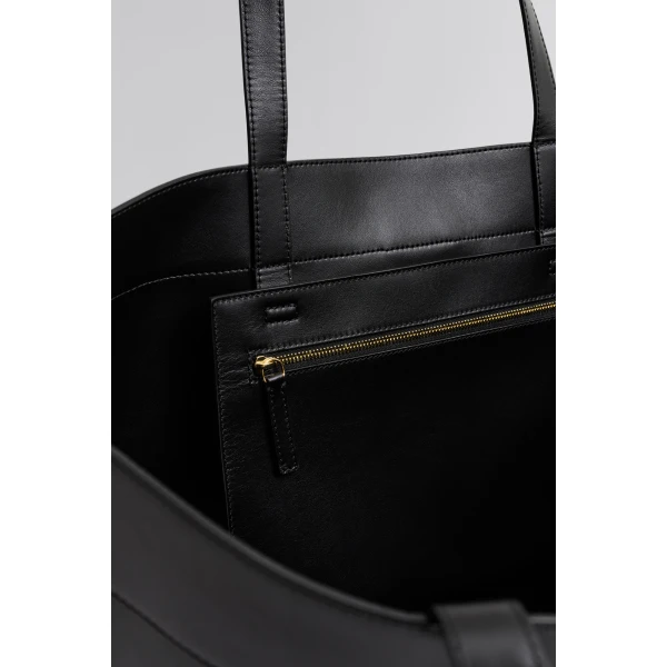By Malina Monogram Tote Bag in Black | Totes & Top-Handle Bags | Coveti