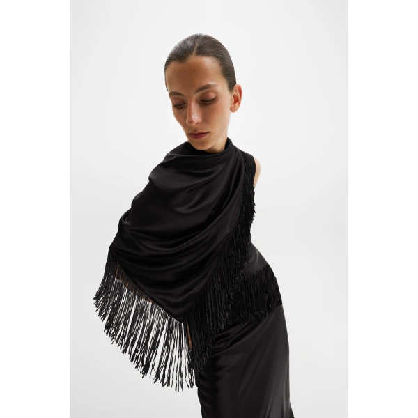 By Malina Nalia Scarf in Black | Scarves | Coveti