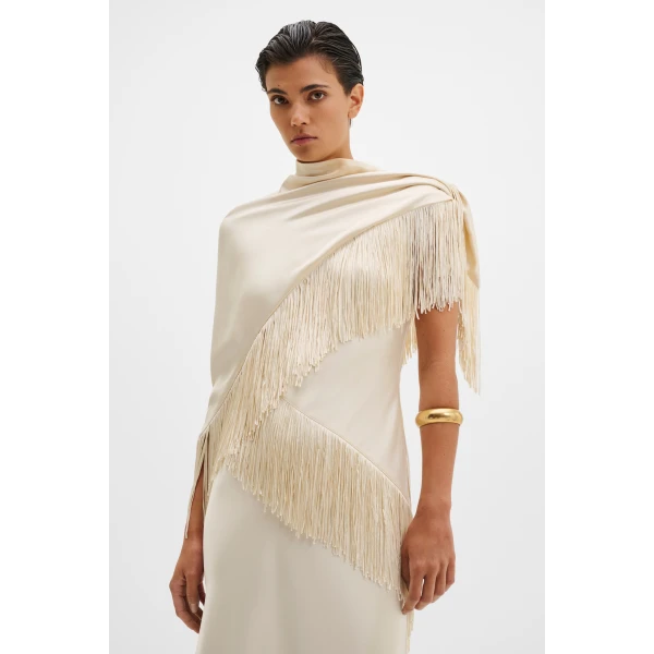 By Malina Nalia Scarf in Pearl | Scarves | Coveti