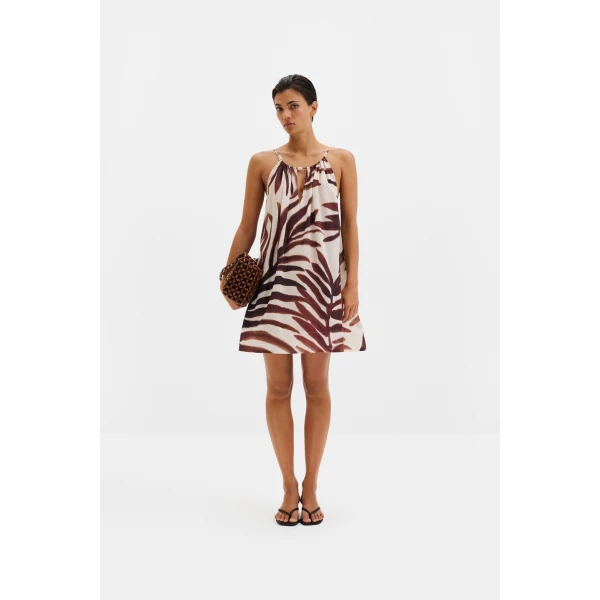 By Malina Neela Mini Dress in Burnt Leaf | Mini Dresses | Coveti