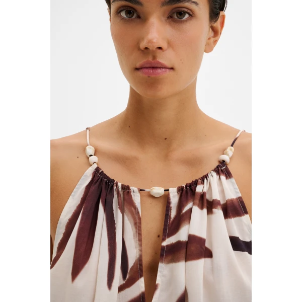 By Malina Neela Mini Dress in Burnt Leaf | Mini Dresses | Coveti