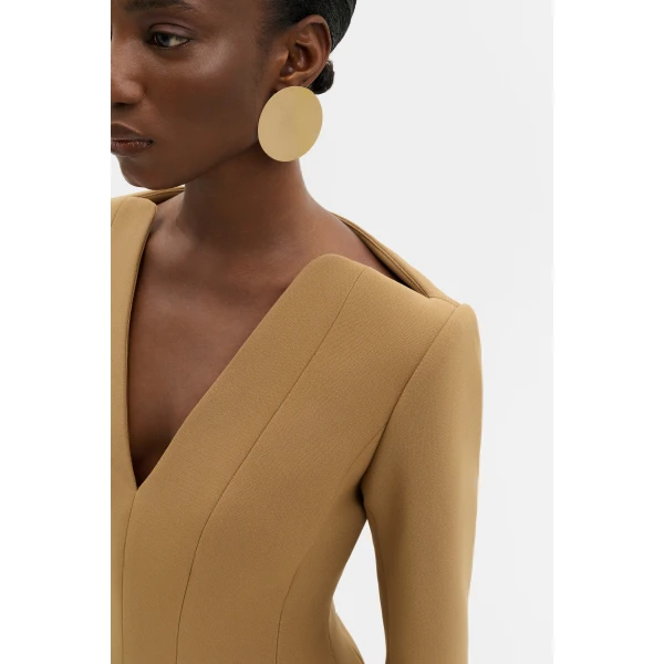 By Malina Ninni Mini Dress in Camel | Mini Dresses | Coveti