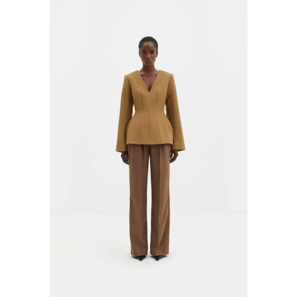 By Malina Ninni Top in Camel | Tops | Coveti