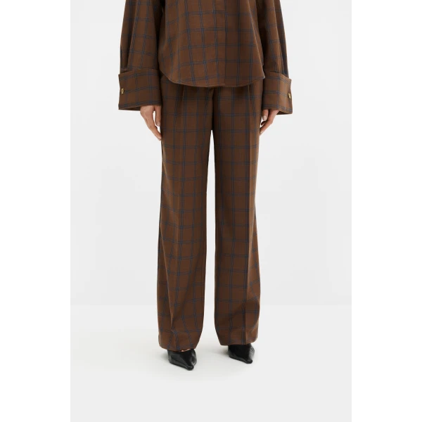 By Malina Nisa Pants in Camel Checks | Pants | Coveti