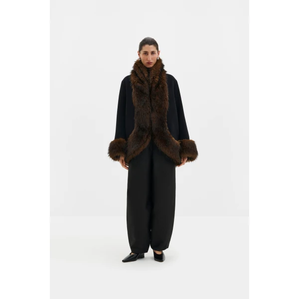 By Malina Nor Coat in Black | Coats | Coveti