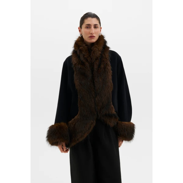 By Malina Nor Coat in Black | Coats | Coveti