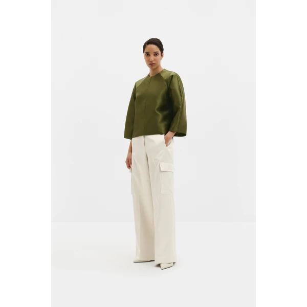 By Malina Novalie Blouse in Moss Green | Blouse | Coveti