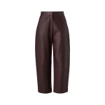 By Malina Paige Leather Trousers in Burgundy | Pants | Coveti