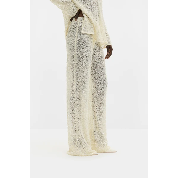 By Malina Pamela Trousers in Pearl | Pants | Coveti