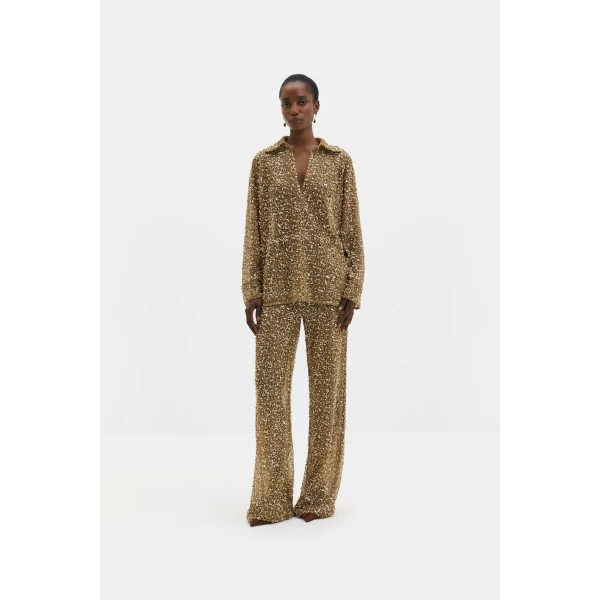 By Malina Philippa Shirt in Camel | Shirts | Coveti