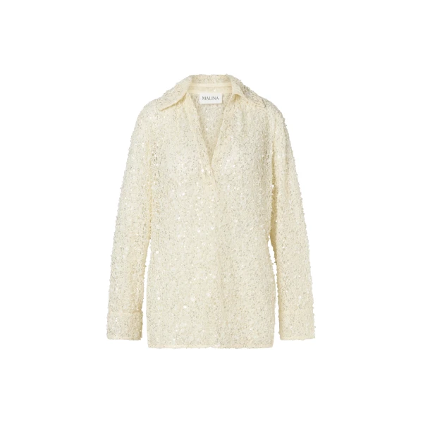 By Malina Philippa Shirt in Pearl | Shirts | Coveti